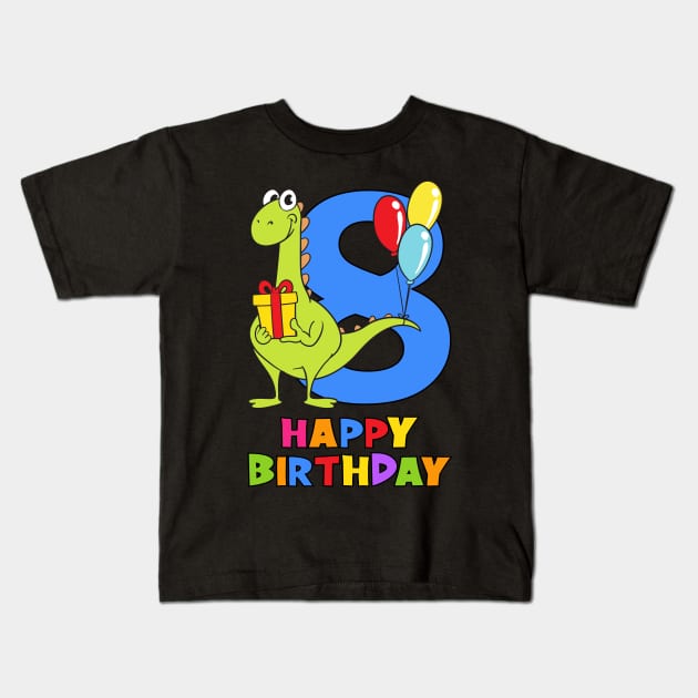 8th Birthday Party 8 Year Old Eight Years Kids T-Shirt by KidsBirthdayPartyShirts